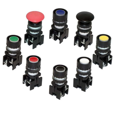 Кнопка ВК 43-21-12110 1з+2р цилиндр красный