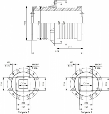 Проходной изолятор ИП-10/5000-42,5 УХЛ 1; ИП-10/6300-42,5 УХЛ 2